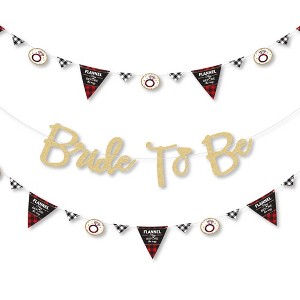 Big Dot of Happiness Flannel Fling Before the Ring - Bachelorette Party Letter Banner Decor 36 Cutouts & No-Mess Real Gold Glitter Bride to Be Letters - 1 of 4