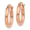 Black Bow Jewelry 2.5mm x 15mm 14k Rose Gold Small Round Tube Hoop Earrings - 2 of 4