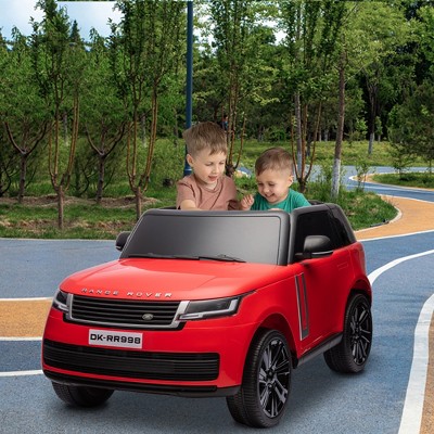 24V Ride On Toy, Licensed Land Rover Kids Car, 2-Seater Ride On Car w/Remote Control, Toy Storage Box, 3 Speeds, Lockable Doors, Rear Handle, Music