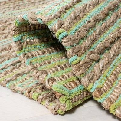 Cape Cod Green Handwoven Jute Area Rug, 3' x 5'