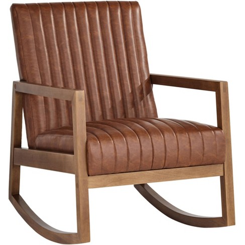 Elm Lane Rust Brown Wood Frame Rocking Chair - image 1 of 4