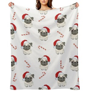 Christmas Puppy Dog Christmas Throw Blanket Soft Fleece Christmas Blanket Cozy Flannel Throw for Couch Bed 30x40 inches - 1 of 1