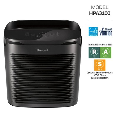 Honeywell Black HEPA Air Purifier for Medium-Large Rooms