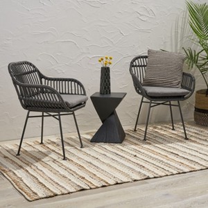 Gulches Modern Rattan Chair with Water-Resistant Cushions, Durable Steel Frame, Perfect for Relaxing Outdoors or Indoors - 1 of 4