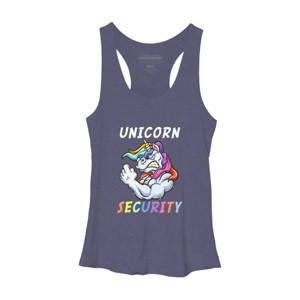 Women's Design By Humans Halloween Dad Mom Daughter Adult Costume - Unicorn Security By MINHMINH Racerback Tank Top - 1 of 3