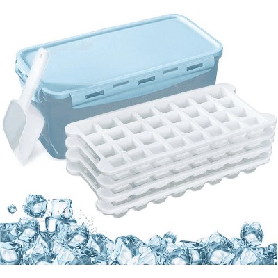 LunaLulinlk Blue 4 Piece Ice Cube Tray Mold Square Diamond Ice Cube Tray