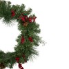 Northlight 24" Unlit Green Foliage, Pinecones and Berries with Tartan Ribbon Christmas Wreath - 4 of 4