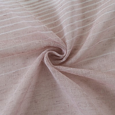 Mauve Linen Look Ombre Striped Shower Curtain, One Size