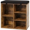 Shoe Bench with Cushion and Cubbies, Entryway Storage Bench with Adjustable Shelves, Multifunctional Shoe Rack Organizer - 2 of 4