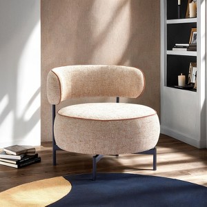 GDFStudio Velie Modern Swivel Accent Chair with Curved Backrest and Metal Legs - 1 of 4