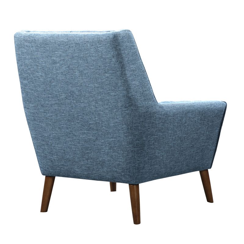 Cobra Mid-Century Modern Chair in Blue Linen and Walnut Legs - Armen Living, 5 of 8
