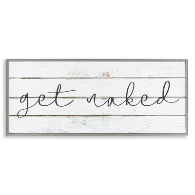 Stupell Industries Get Naked Minimal Planks, 30" x 13"