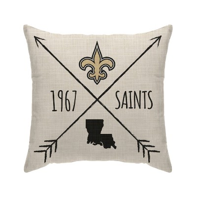 NFL New Orleans Saints Cross Arrow Decorative Throw Pillow