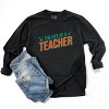 The Life Of A Teacher Puff/Glitter - Womens Garment Dyed Long Sleeve - 3 of 3