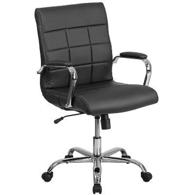 Emma And Oliver Mid-back Black Vinyl Executive Swivel Office Chair With ...