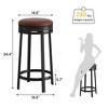 Swivel Bar Stools, 24" Counter Height Bar Stools with Footrest - 2 of 4