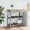 vidaXL Kitchen Trolley MONZA 33.1 in.x15.7 in.x35.4 in. Solid Wood Pine - 3 of 4
