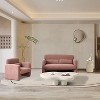 34"Lamb Fleece Fabric Sofa, Modern Single Sofa with Support Pillow for Apartment, Office, Living Room & Bedroom, Tool-Free Assembly.(Dark Orange) - 4 of 4