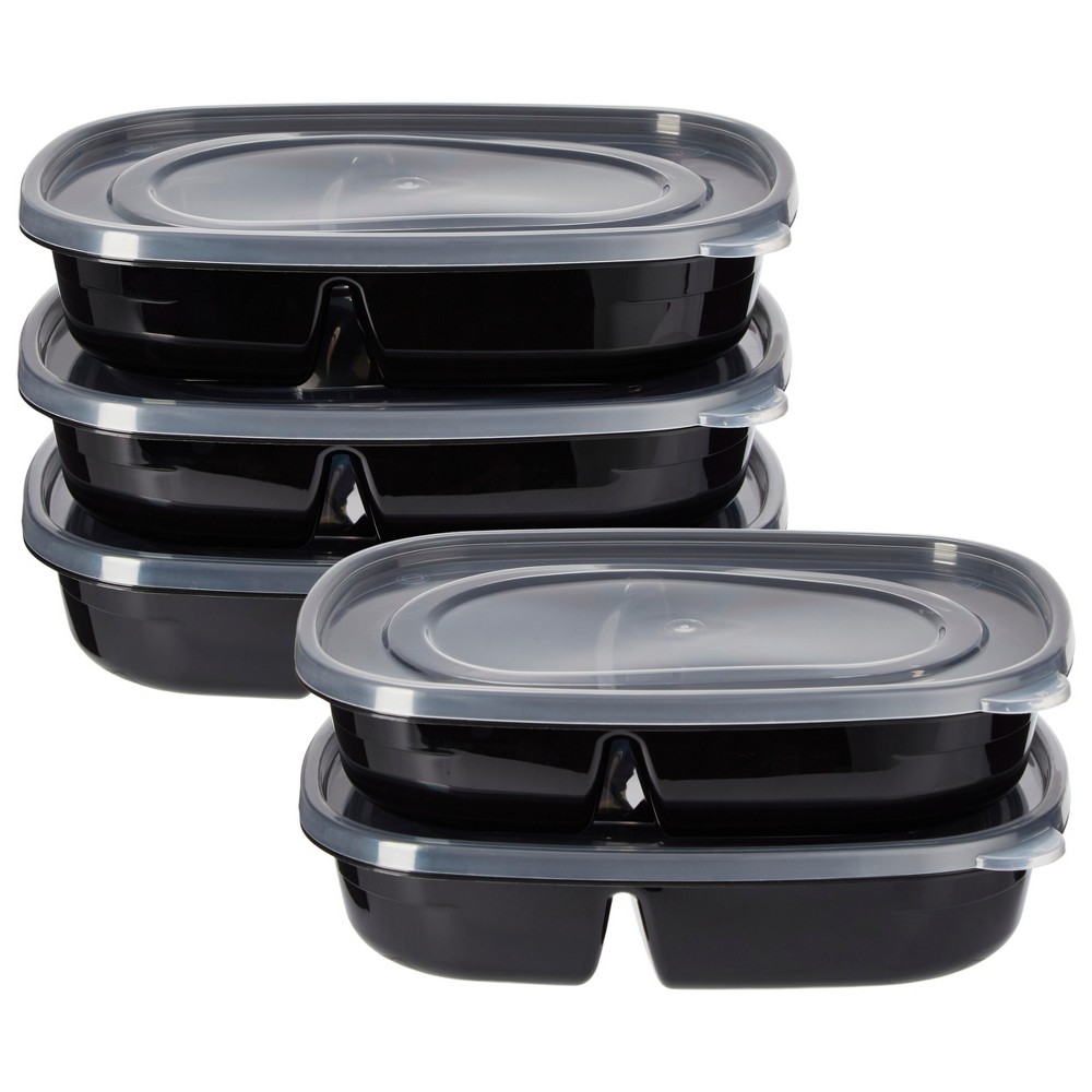 Photos - Food Container Bonny 5pk Two Compartment Meal Prep Food Storage Container Set