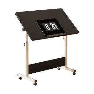 Adjustable Height Folding Desk with Lockable Wheels,Mobile Sit-Stand Computer Table for Home Office Space-Saving Writing Workstation for Small Spaces - 1 of 4