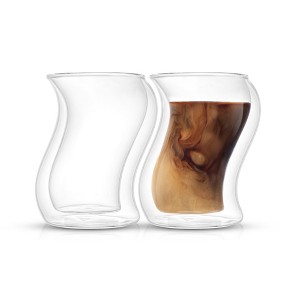 JoyJolt Pivot Double Wall Coffee Tea Glasses - Set of 2 Double Wall Cocktail Glasses Tumbler - 8 oz - 1 of 4