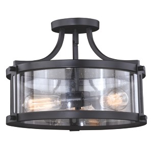 VAXCEL Holbrook 15.75-in W Bulb Semi Flush Mount Ceiling Light Clear Glass - 1 of 4