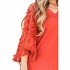 Women's Feather Detailed 3/4 Sleeve Slub Top - And The Why - 2 of 2