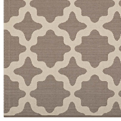 Cerelia Light and Dark Beige Trellis 8x10 Synthetic Area Rug