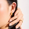 EVRY JEWELS WATERPROOF Gold or Silver Plated Stainless Steel Chunky Mini Hoop Earrings - 2 of 4