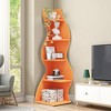 Lirago,5-Tier Corner Bookshelf – Modern Orange Engineered Wood Shelf with Adjustable Shelves – Ideal for Home & Office Spaces - 2 of 4