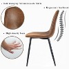 FurnitureR Dining Chairs Set of 6 with Metal Legs, Suede Fabric Comfortable Side Seating Mid-Back Amrless for Kitchen, Restarant, Living Room, Brown - 3 of 4