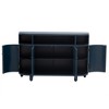48"Curved Design Storage Cabinet made of Fraxinus Mandschuric Solid Wood Veneer Navy Blue - 4 of 4
