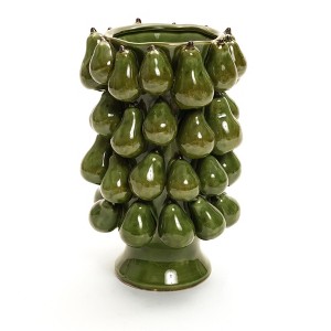 LuxenHome Green Ceramic Modern Pears 12.4-Inch Tall Vase - 1 of 4