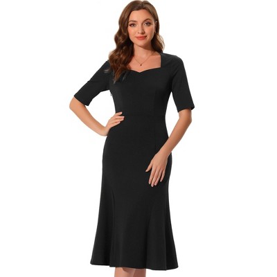 Allegra K Women's Crew Neck Short Sleeve Business Elegant Office Peplum  Sheath Dresses : Target