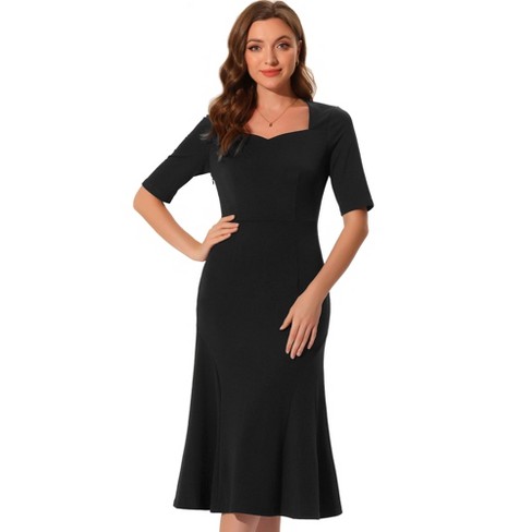 Allegra K Women's Round Neck Cap Sleeve Work Office Dresses : Target