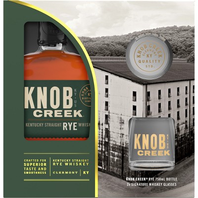 Knob Creek Rye Glassware Giftset - 750ml Bottle