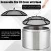 36"x36"x7" Fire Pit Spark Screen Cover Outdoor Stainless Steel Ember Cover With Rod - 3 of 4