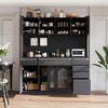TiramisuBest 70.87" Tall Kitchen Pantry, Storage Cabinet , Kitchen Cabinet , Drawer and Adjustable Shelves, for Kitchen, Dining Room, White - 2 of 4