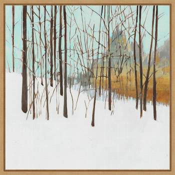 16" x 16" Winters Day I Trees by Susan Wilde Framed Canvas Wall Art - Amanti Art