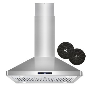 Cosmo COS-63ISS90-DL 36 in. Lumin Collection 380 CFM Ductless Island Range Hood, Soft Touch Controls, LED Lights, Stainless Steel - 1 of 4