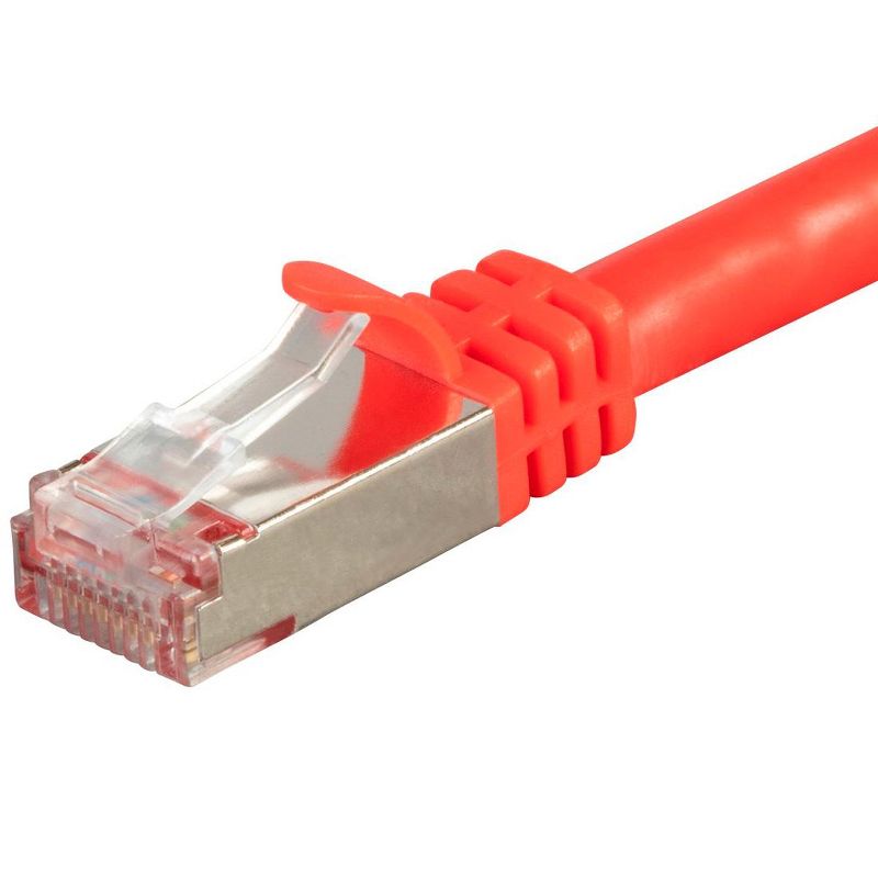 Monoprice Cat7 Ethernet Network Patch Cable - 5 Feet - Red | 26AWG, Shielded, (S/FTP) - Entegrade Series, 3 of 5