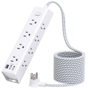 Itopfox Surge Protector Power Strip with 12 AC Outlets & 3 USB Ports, 10ft Extension Cord, Wall Mountable, Overload Protection, ETL Listed for Home - 1 of 4