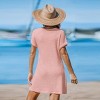 Women's Ivory/Khaki/Green/Blue Notched Neck Short Sleeve Cover-Up Dress - Cupshe - 4 of 4