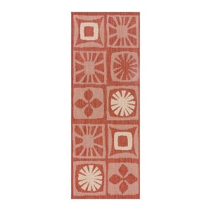 Reyn Spooner 2'x6' Kona Coast Oahu Flatweave Rug: Tropical Geometric, Weather-Resistant, Easy Care - 1 of 4