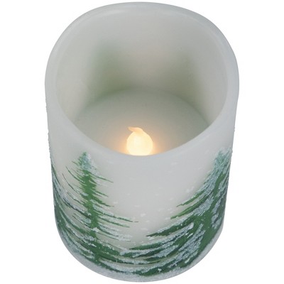 Set of 3 White LED Flameless Christmas Pillar Candles