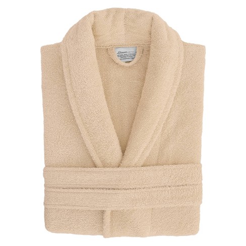 Turkish Cotton Unisex Terry Cloth Bathrobe Beige - Linum Home