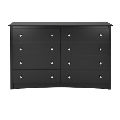 Modern Sonoma 8-Drawer Black Dresser with Sleek Laminate Finish