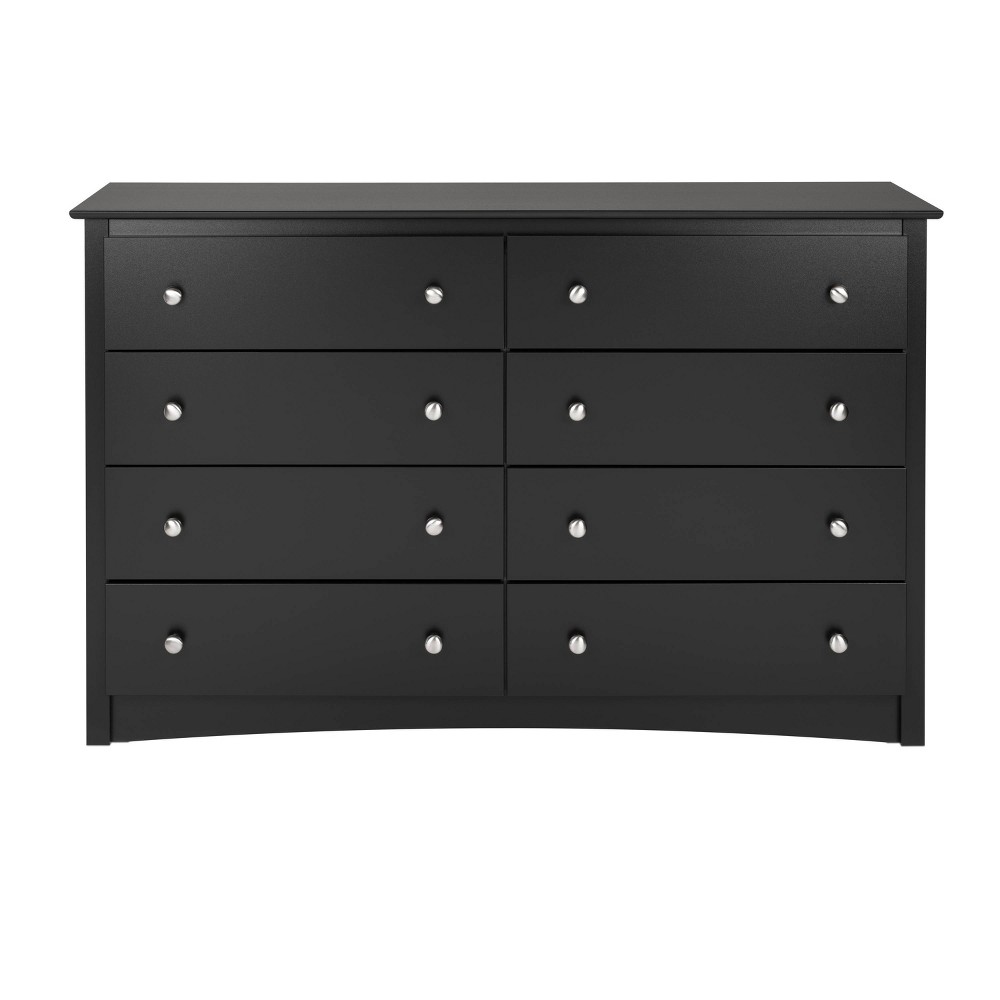 Prepac Sonoma 8 Drawer Double Dresser for Bedroom, 15.75" D x 59" W x 36.25" H, Black (B0B1992GN2)