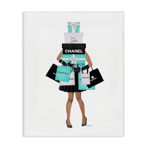Stupell Industries Fashionista Woman Shopping Chic Glam Bags Canvas Wall Art - 1 of 4