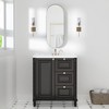 MAYEERTY 32 x 16in Modern Oval Bathroom Medicine Cabinets, Metal Framed Wall Mirror with Storage, Black - 2 of 4